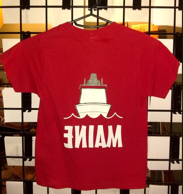 Maine Boat Youth T-Shirt Back