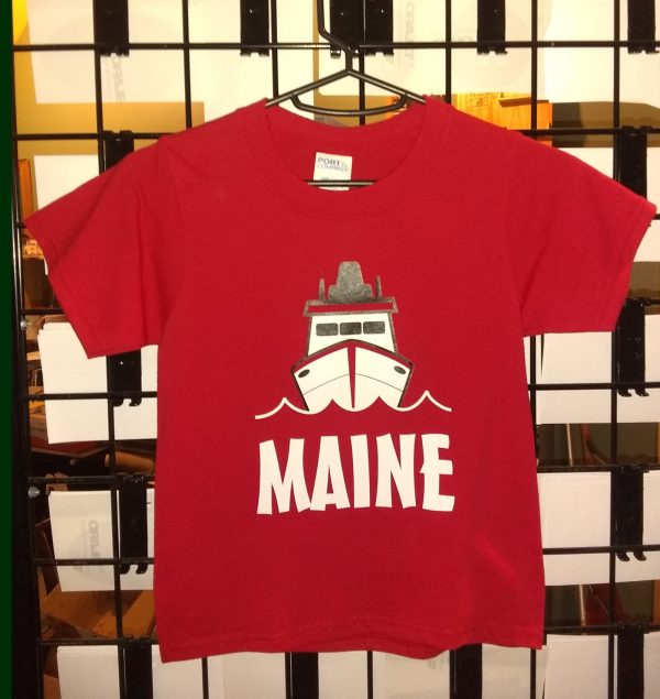 Maine Boat Youth T-Shirt Front